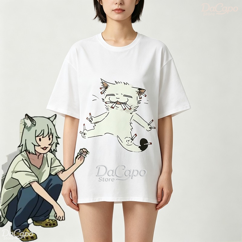 Anime Merchandise Shirt - Chainsmoker Cat Yaniko Satou Cute Anime