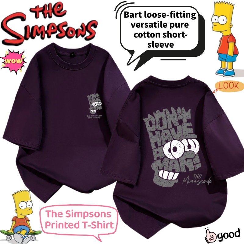 Anime Merchandise Shirt - The Simpsons Bart Cartoon Summer Loose
