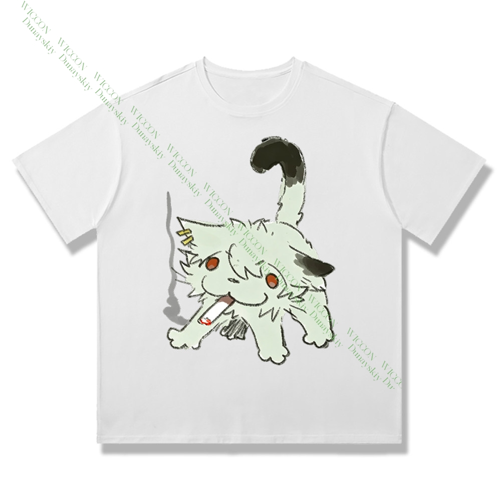 Chainsmoker Cat Yaniko Satou C - Anime Merchandise Shirt 评论和价格