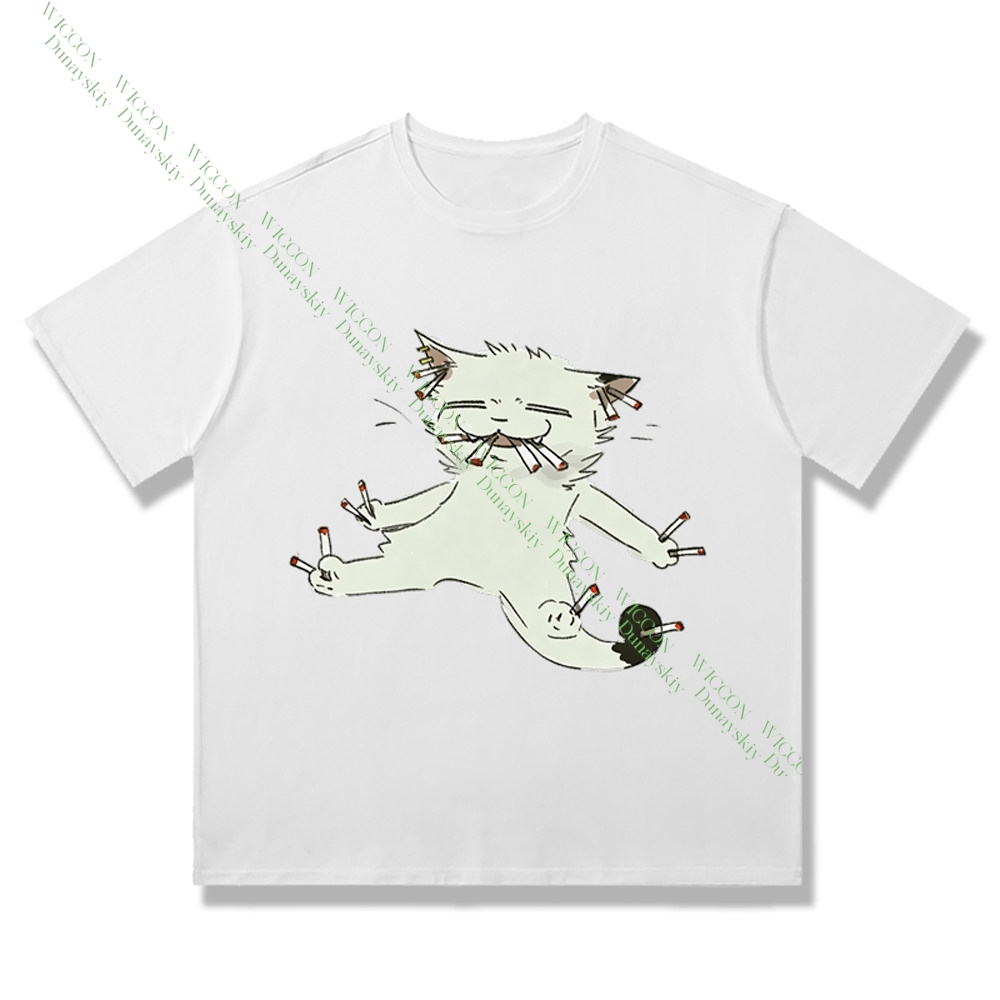 Chainsmoker Cat Yaniko Satou C - Anime Merchandise Shirt 评论和价格