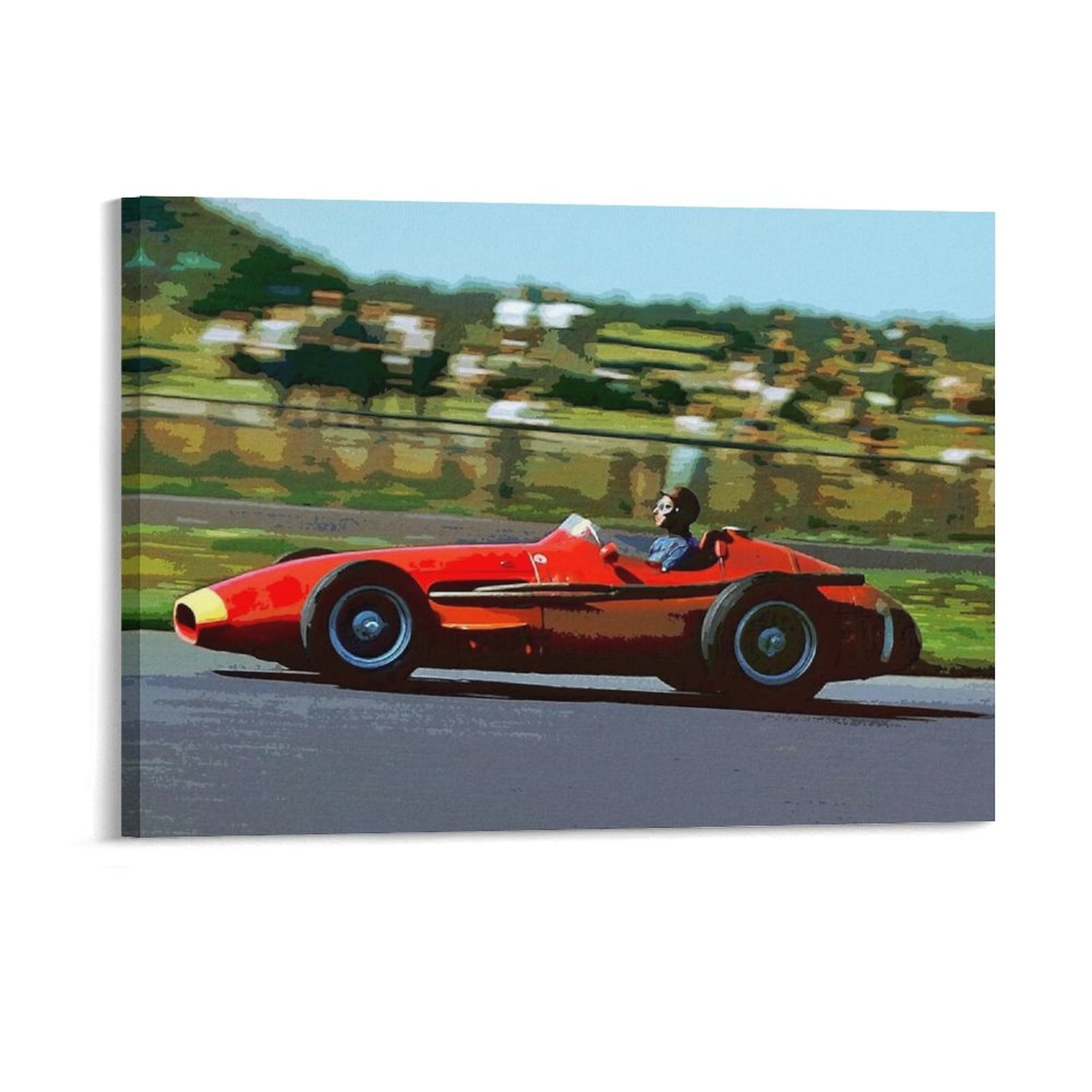 Juan Manuel Fangio Racing His  - Art Print Framed 评论和价格