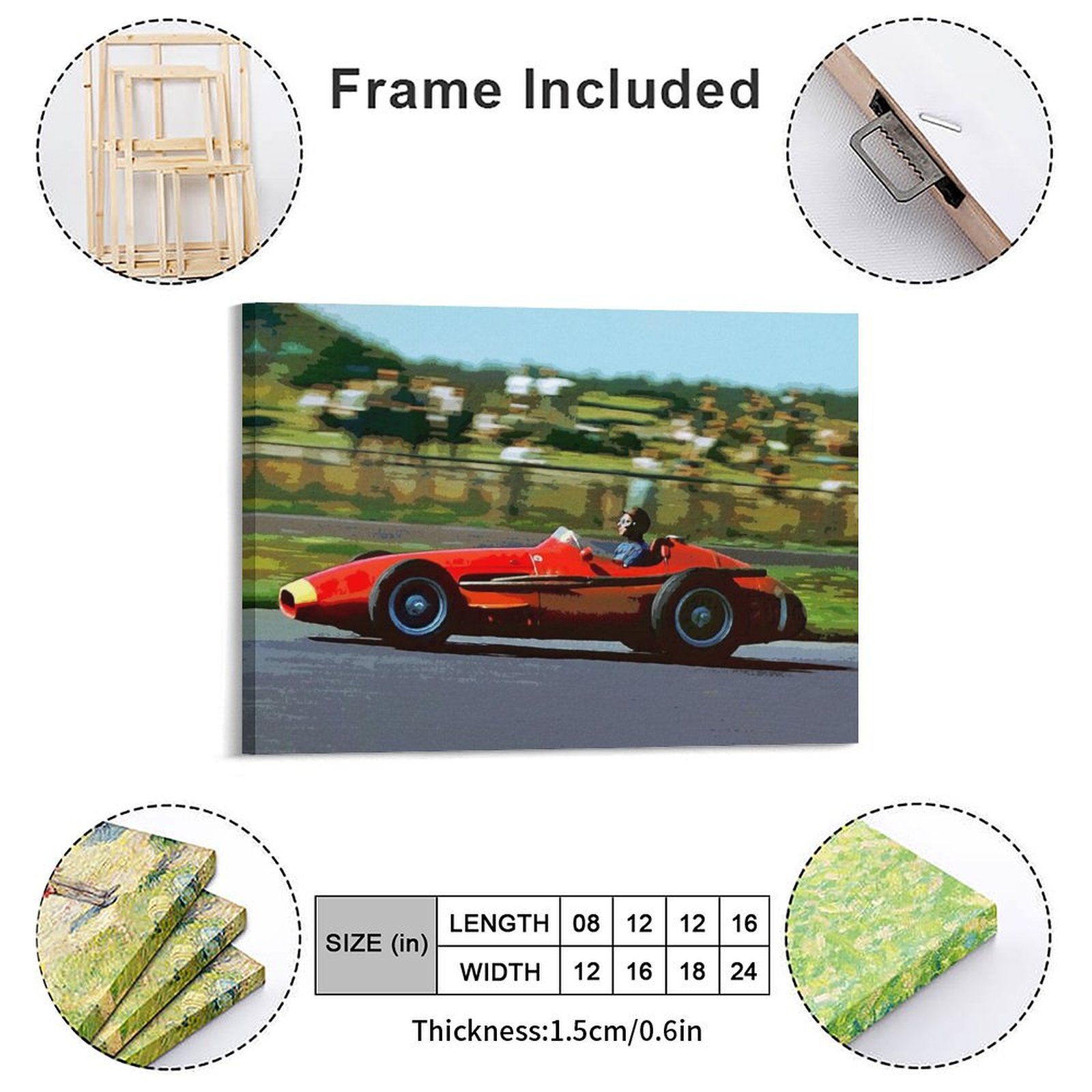 Juan Manuel Fangio Racing His  - Art Print Framed 评论和价格